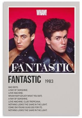 Wham! FantasticArt Bilddruck, moderne Familienschlafzimmer-Dekoration, Posterdruck, Wohnzimmer, Ästhetik, Leinwand, Wand, Jugendliche, Mädchen, Schlafsaal, Dekoration, ungerahmt, 60 x 90 cm