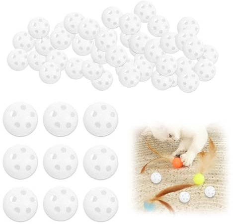 Rbleote 50 Stück Rasselkugeln zum Einnähen Weiße,Rassel Plastik Rasselball, Rasselkugeln Füllmaterial,Kuscheltiere Quietscher,Pet Baby Spielzeug Squeaker für Haustieraccessoires Rasseln Plüsch