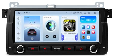 XTRONS 8,8 Android 14 Autoradio Qualcomm 665 8+256GB Für BMW E46 M3 Rover | Octa Core QLED IPS Bildschirm Eingebautes 4G LTE Car Play Android Auto HDMI-Ausgang Dualband WLAN GPS RDS Bluetooth 5.0 DSP