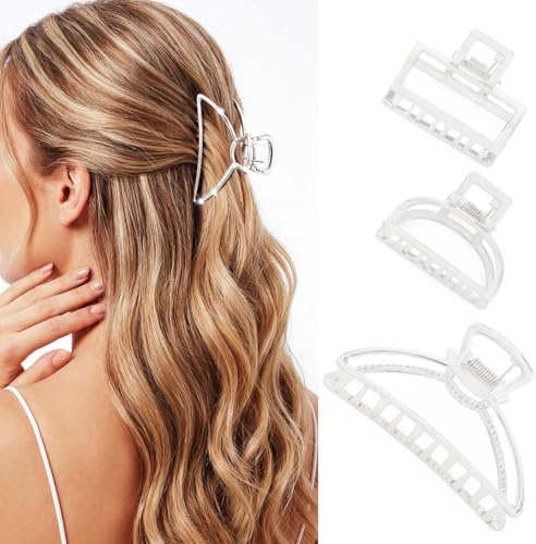 Reaky Metall-Haarklammern, goldene Haarklammern, Mini-Haarspange, Haarschmuck für Damen (Silber)