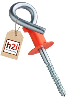 h2i Gancio per altalena con clip di sicurezza, 20 cm, 1 pezzo, stabile gancio di sicurezza per altalena, poltrona sospesa e gancio da soffitto, adatto per interni ed esterni