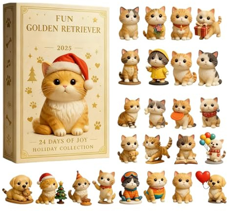 Masoog Calendario 'Avvento per gatti 2025, 24 giorni, decorazione per albero di Natale in acrilico 2D, conto alla rovescia per gli amanti dei gatti, casa e festività