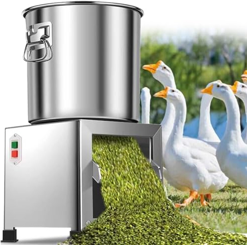 WBDBINGL Procesador de alimento para Aves de Corral doméstico, Picador, triturador, Picador de Verduras Comercial eléctrico 1800W, para alimento Animal, Verduras, Granos y Cacahuetes