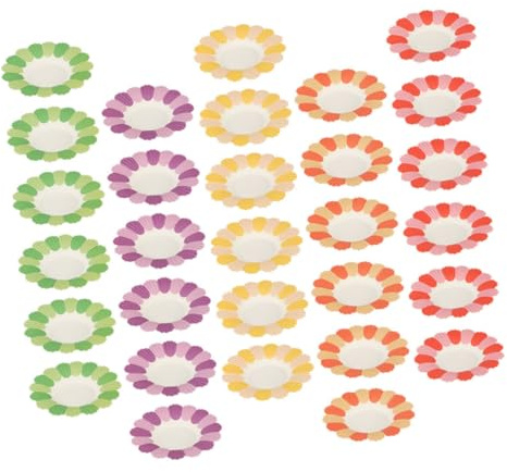 DECHOUS Vaisselle de Fête Assiettes en Papier Jetables 100 Pièces pour Service Dessert et Décoration Table Anniversaire Couleur Aléatoire