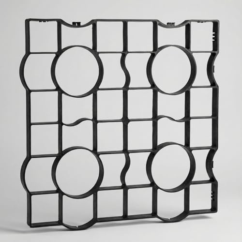HaGa Kiesgitter - 15 Stück | 50 x 50 x 2,5 cm | schwarz | einfache und schnelle verlegung - Stabile Rasengitterplatten - Perfekt für Einfahrten, Stellplätze, Gartenwege oder als Paddockmatten
