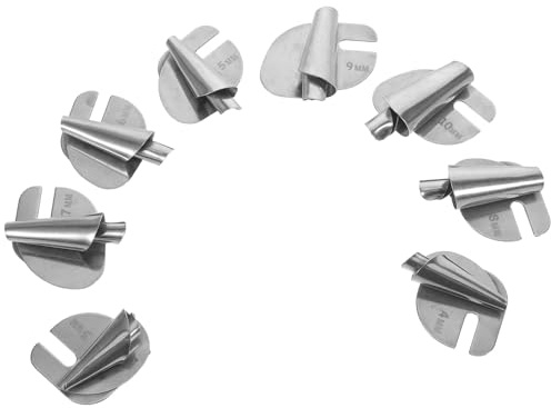 INOOMP Kit de 8 Pieds Presseurs à Ourlet Roulé en Acier Inoxydable, Accessoires Universels pour Machine à Coudre, Outils D'ourlet Spiralé pour Couture Maison, Compatible Pied-de-biche