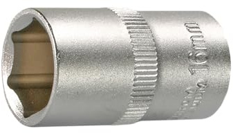SW-Stahl 05607L Steckeinsatz 1/2 Zoll, 16 mm Sechskant Steckschlüssel | Chrom-Vanadium-Stahl, Matt Verchromt, 39 mm Länge, Antrieb 12,5 mm Vierkant, Außensechskant für Schrauben und Muttern