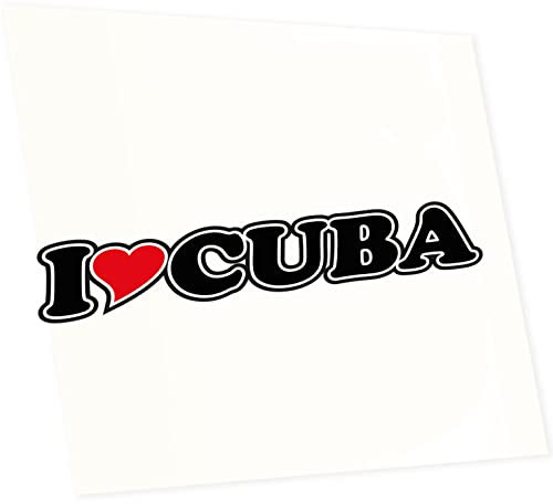 INDIGOS UG Auto Aufkleber i Love Cuba 15 cm - Autoaufkleber - KFZ Sticker selbstklebend - für Motorrad, Fenster oder Heckscheibe - wetterfest & UV-beständig