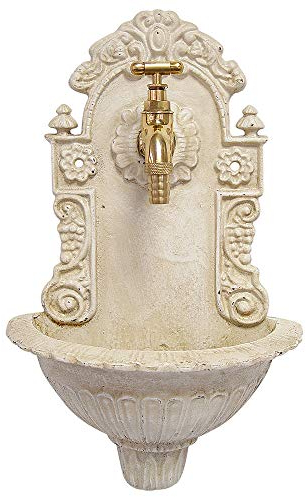 Kleiner Wandbrunnen Nostalgie Waschbecken Antik-Stil Gusseisen Weiß