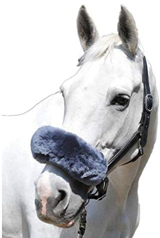 HKM 4000315309771 Echt-Lammfell-Nasen-Genickschutz6000 Rauchblaust