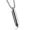 bigsoho Edelstahl Halskette Kreuz Patrone Hülle Herren Anhänger mit 55cm Kette - Farbe Silber