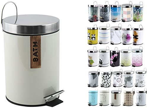 MSV Basura Metal 3l Iguaçu, Blanco/Bath, 17 x 25 cm