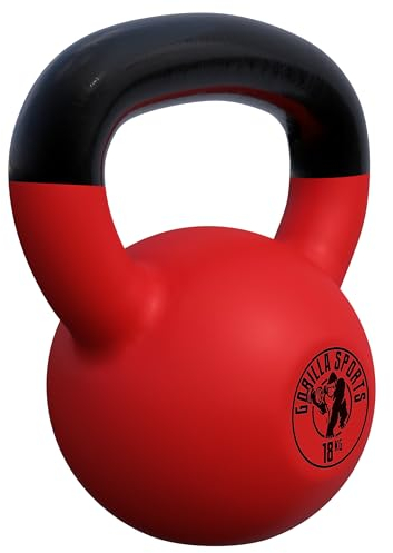GORILLA SPORTS® Kettlebell - 2-32 kg Gewichte, Einzeln/Set, Gusseisen, Vinyl Beschichtung, Bodenschonende - Kugelhantel, Schwunghantel, Kugelgewicht, Rundgewichte für Fitness, Gym, Krafttraining