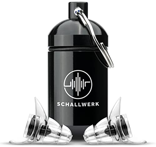 Schallwerk ® Strong+ | unauffällige Gehörschutz Ohrstöpsel – dämpfen Lärm & erhalten Tonqualität – Ohrenstöpsel transparent - Earplugs geeignet für Musik, Festival, Arbeit & Lernen