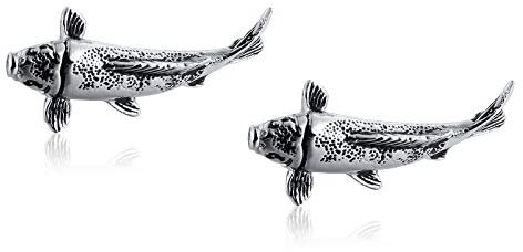 Beydodo 1 Paar Edelstahl Manschettenknöpfe Hochzeit Herren Fisch Silber Manschettenknöpfen