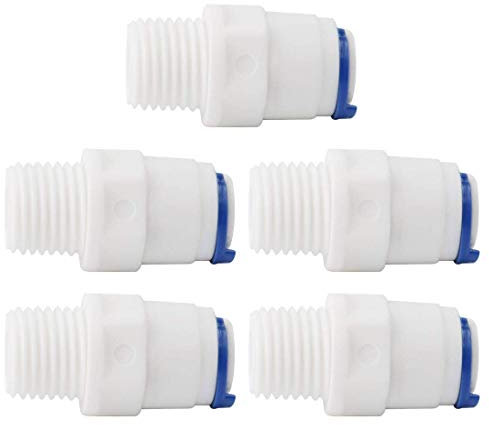Recta, 1/4 Pulgadas Macho -1/4 Pulgadas Tubo OD Conexión Rápida Purificadores De Agua Accesorios De Tubo Empuje En El Conector Filtro Manguera Manguera Junta Para RO Sistema De ósmosis Inversa 5 unids