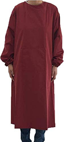 Adults Long Sleeve Cooking Kitchen Apron Waterproof Butcher Artist Apron