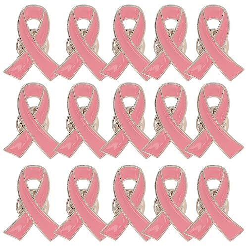 HEALLILY 30Pcs Ruban Rose Épinglette Épingles en Émail Broche de Sensibilisation Au Cancer du Sein Accessoires Décoratifs en Tissu Rose Ruban Badge Épingle à Bretelle Rose