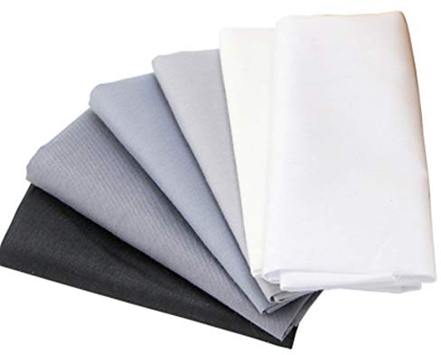 7 Stück 30 x 30 cm Baumwollstoffbündel Schwarz und Weiß Serie Stoffpaket Quadrate Patchwork DIY Nähen Scrapbooking Quilten Kunst