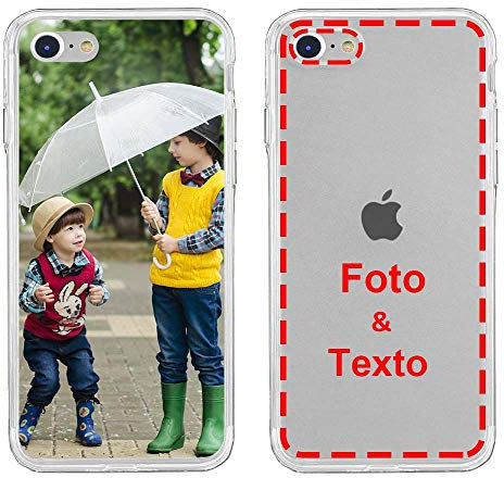 MXCUSTOM Funda Personalizada para Apple iPhone SE 2022/2020 iPhone 7/8, Carcasa Personalizado Telefono movil Transparente Blando TPU con Foto Imagen Texto Disena (FXT-CR-P1)