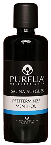 PURELIA Saunaaufguss Konzentrat Pfefferminz-Menthol 100 ml natürlicher Sauna-aufguss - Reine ätherische Öle