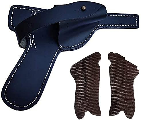 Warcraft Exports German Open Fallschirmjäger/Offenes Holster für P08 Pistole Schwarze Farbe mit P08 Luger Pistolenholzgriffen (Combo)