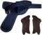 Warcraft Exports German Open Fallschirmjäger/Offenes Holster für P08 Pistole Schwarze Farbe mit P08 Luger Pistolenholzgriffen (Combo)