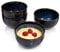Sänger | Dessertschale Tokio 4 tlg, Schalen Set 4 Personen, Kleine Schüsseln Steingut, Schüssel Set Spülmaschinenfest, Handmade Snack Schalen Blau-Schwarz mit Braunen Akzenten | PREMIUM COLLECTION
