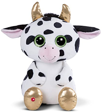 NICI Glubschis: Das Original – Glubschis Kuh Moolon 45cm I sitzende Kuh mit großen Glitzeraugen I Schmusetier für Kuscheltierliebhaber – 47828