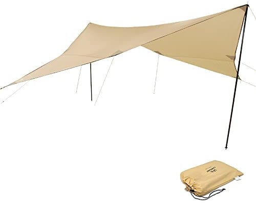 Campguru Tarp Sonnen Segel Camping Vor Zelt Wind Schutz Plane Dach Baumwolle 3 x 4 m