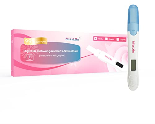 MISSLAN Digitaler Schwangerschaftsschnelltest x 1 früher Schwangerschaftstest Schwangerschaftstest mit Wochenbestimmung Sensitivität 25 mIU/ml