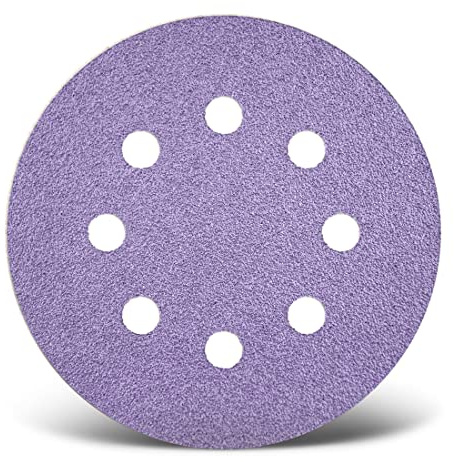 MENZER Purple HD Schleifscheiben 125 mm, 8-Loch (50 Stk.) K80 | f. Exzenterschleifer, Keramik-Mix, Klettbefestigung