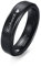 Personalisierte Wolfram Ring Damen Herren: Individuell 5mm Breite Schwarz gebürstet Finish Wolframkarbid Ringe Ehering Versprechen Ring Verlobungsring für Ihn Ehemann Freund, Gravur Namen Ring
