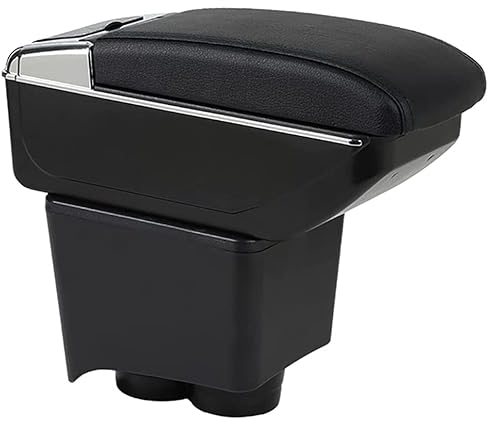 OYHCM Armlehnen für Volkswagen POLO VW Polo 9N 3 Mittelarmlehne Armauflage 2002-2009 Zweilagige Armlehne Staufach Schwarz