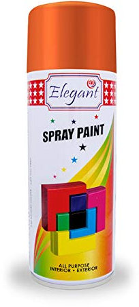 Elegant Spray Paint – ORANGE – 400ML – All Weather Multipurpose DIY Paint – Rich Color for Metal & Wood – Durable & Corrosion Resistant - Perfect for Outdoor Use