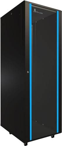 Extralink Serverschrank 19 Zoll 37HE Standschrank 600 x 800 mm 600 kg | Voller Zugriff von vorn und hinten, abschließbare Glastür, abnehmbare Seitenwände, Rollen für hohe Lasten und Stellfüße