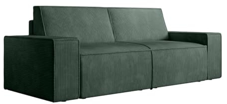 Vente-unique-Sofa 3-Sitzer - Cord - Grün - Amelia