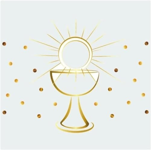 Miss Lovely Servietten Kommunion & Konfirmation Kelch & Sonne Konfetti weiß & Gold christliche Symbole für Firmung Taufe & kirchliche Feste 40 Servietten