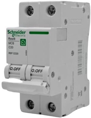 RASMACOR | Interruttore magnetotermico residenziale 2P 20A | RESI9 R9F12220 | CURVA C | Frequenza 50/60Hz | Standard UNE/EN 60898-1 CE | 20 Ampere