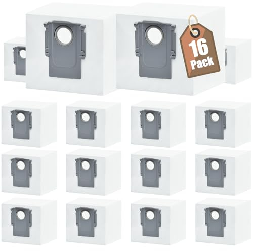 Staubsaugerbeutel für Roborock S8-Pro-Ultra S8-Plus S7-MaxV-Ultra - S7 Pro Ultra/ Q7 Max+/ Q7+/ Q8 Max+/ Q5+/ Q5 Pro+/ T8/ G10S/ G10S Pro Staubsauger Absaugstation, 16 Stück