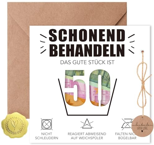 Sugeru®Geburtstagskarte 50 - Wunscherfüller Geldgeschenke Verpackung Grußkarte mit Umschlägen | 50 geburtstag mann frau,Geburtstagskarte Lustig,happy birthday karte,deko 50. geburtstag