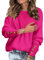 Vijamiy Pull Femme Hiver Chic et Elegant Chaud Automne Pullover Manches Longues Sweater Col Rond Pulls Gilets et Sweats Femmes avec Boutons(Rose,M)