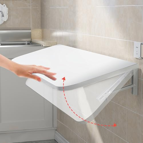 XINGWANGG Klappbarer Wandtisch,Platzsparender Wandschreibtisch Schwimmender Schreibtisch Esstisch Computertisch Küchentisch für kleine Räume zu Hause,mit Schrauben (Weiß,50cm x 30cm)