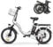 SAMEBIKE 20 Electric Bike for Adult, 13AH Removable Battery Folding Step Through City eBike 62Miles Range(PAS) &15MPH Top Speed, With Front Suspension, Phone Holder and Front Basket Electric Bicycle
