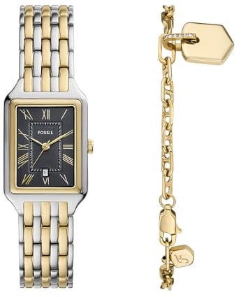 FOSSIL Damen Analog Quarz Uhr mit Edelstahl Armband ES5376SET