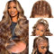 24 Zoll Perücke Damen Echthaar 13x4 Lace Front Wig Human Hair Echthaar Perücke Highlight Ombre 4/27 Body Wave Wig Human Hair 180% Density Blonde Perücke Damen Human Hair Wig(60cm)