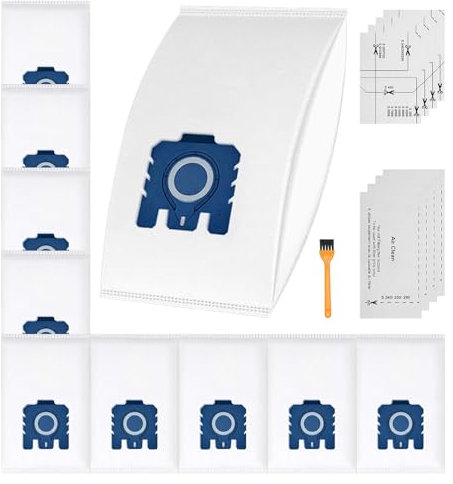 10Pack 3D AirClean Efficiency Vacuum Cleaner Bags,Replacement for Miele Hoover Bags,Fits miele hoover bags C3,Classic C1,Complete C1,C2,S227,S240,S270,S400,S600,S800,S2,S5,S8 Series