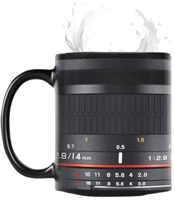 da caffè con per fotocamera, 9,5 x 9,5 x 8 cm, per fotocamera in ceramica, con manici, tazze da caffè a forma di della fotocamera, per fotografi