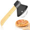BQRKOTM Pizzaschneider Edelstahl Lustige Pizzaroller Manueller Pizzamesser in Axtform Pizza Schneidemesser mit Holzgriff Pizza Cutter zum Schneiden von Pizza Waffeln Pfannkuchen Schwarz