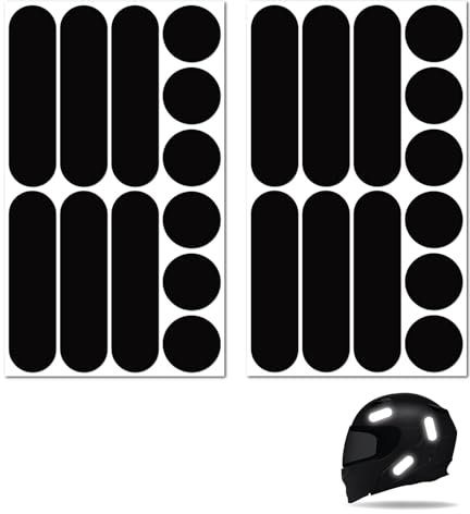 24 Stück Universal Retro Reflektierende Aufkleber Kit, Reflexfolie Nacht Sicherheit Signalisierung, für Fahrräder, Motorradhelme, Motorräder, Spielzeug, Schwarz Erhöht die Sichtbarkeit und Sicherheit